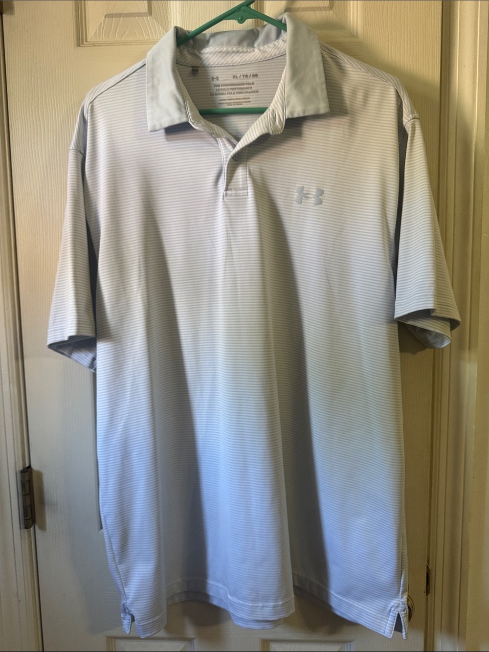 Under Armour Men’s Pale Blue Striped Performance Polo